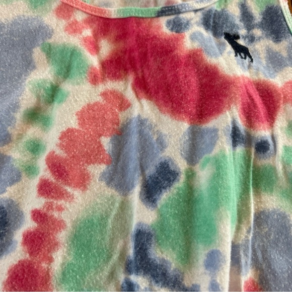 Lot Of 4 Abercrombie Kids Sleeveless Logo Tank Top Girl Sz 9/10 Pink Navy TieDye - Picture 11 of 11
